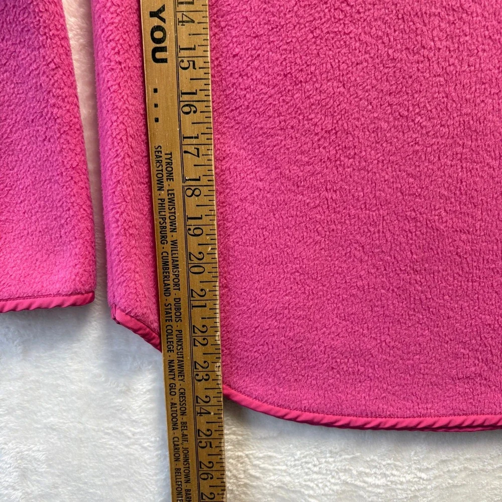 J. Crew Quilted Fleece Women Sz XXS Hot Pink Pullover Snap Neck Sweatshirt‎